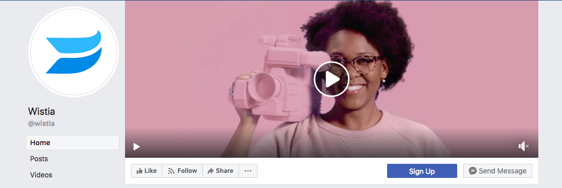 Facebook cover video example from wistia