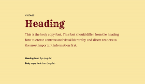 Font pairing - Vintage and serif