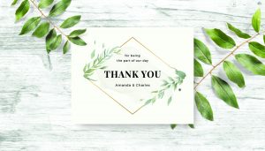 Font pairing on thank-you card