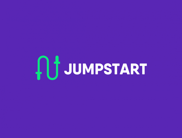 Jumpstart logo with abstract symbol shape