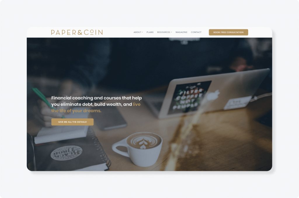 Paper and Coin website example