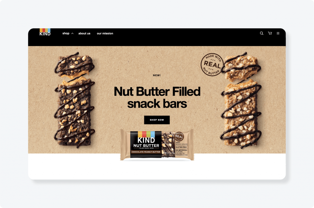 Kind Bar homepage example