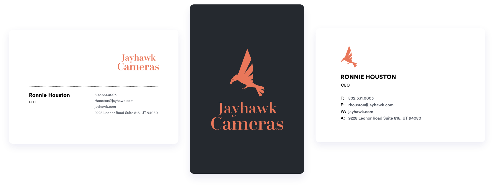 jayhawk cameras business card slider