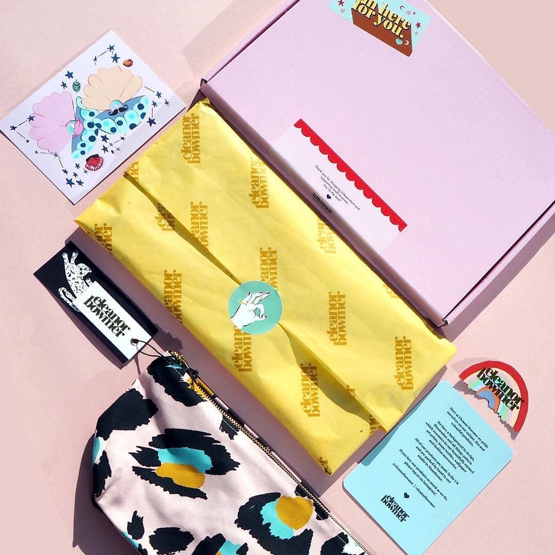 Colorful packaging design flat lay