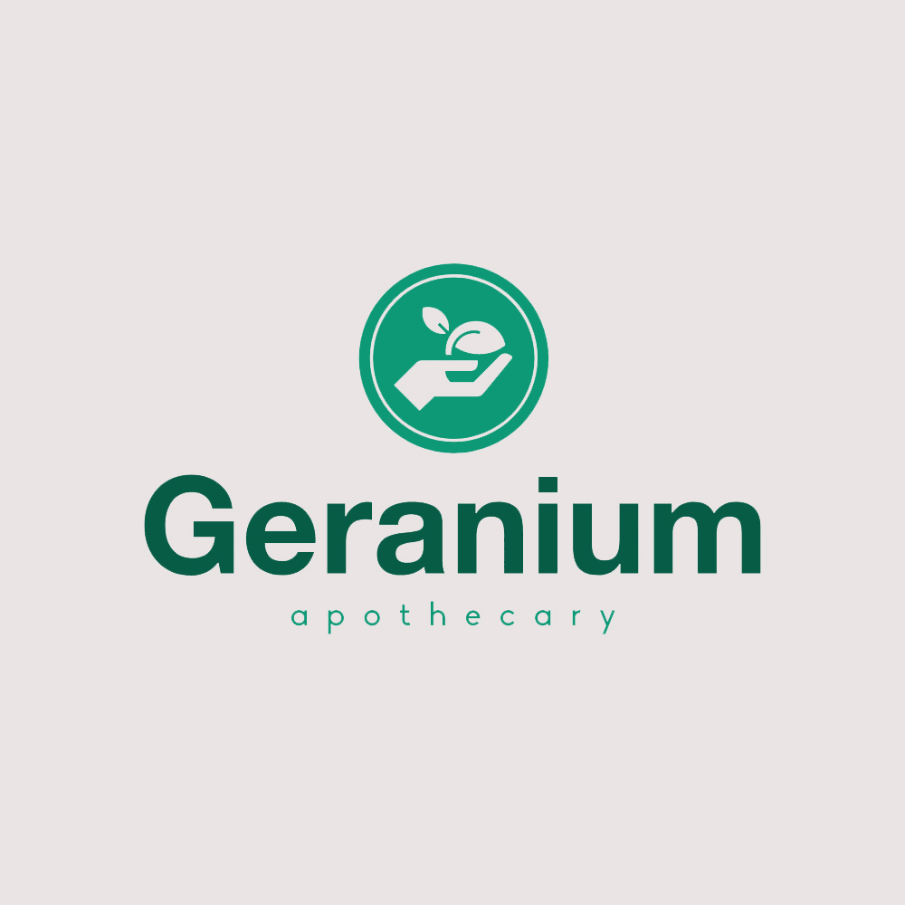 Geranium logo with symbol container