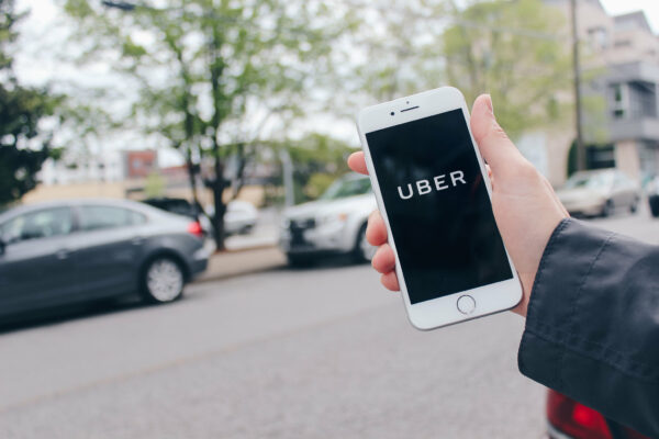 Uber branding on mobile screen