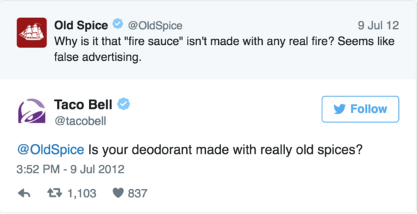 Old spice and taco bell twitter