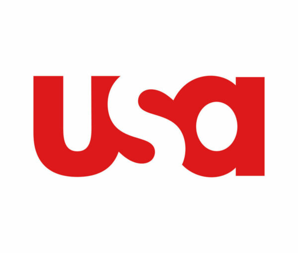 Usa network logo using negative space