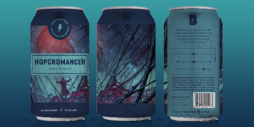 graphic art beer can design