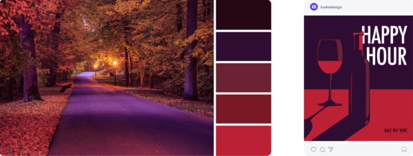 purple and red fall color palette