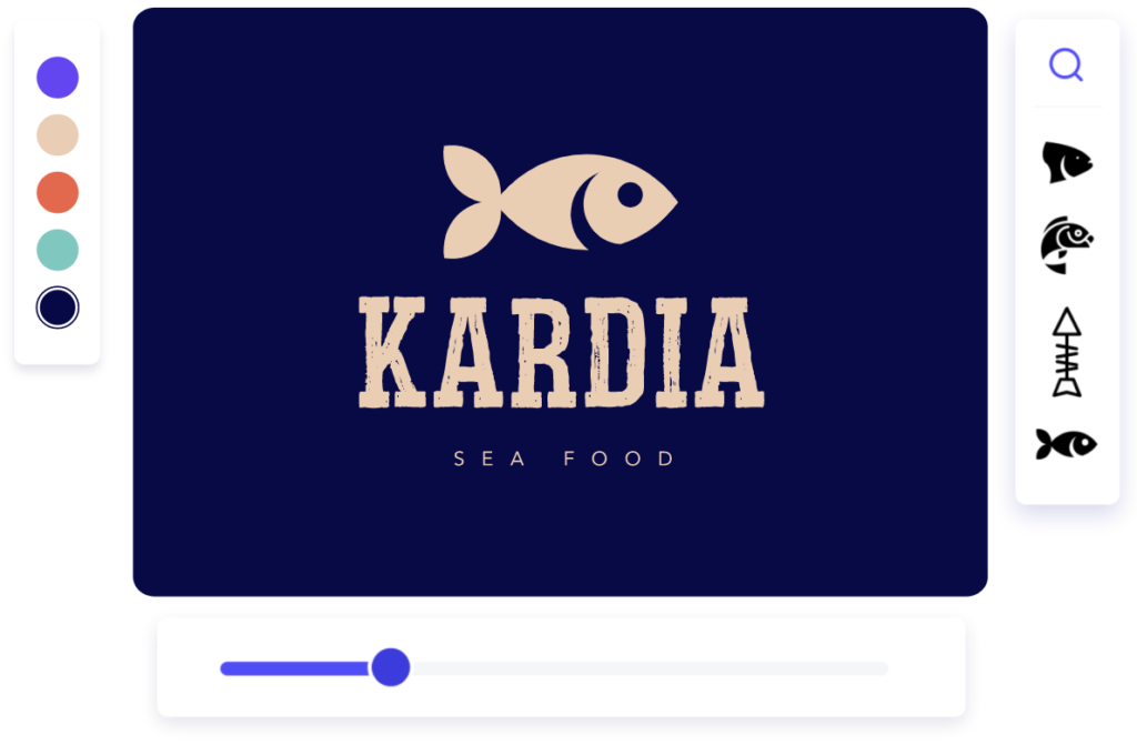 Kardia logo design in Looka editor