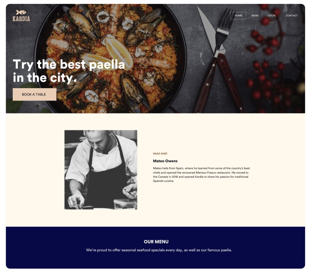 Kardia brand identity on website layout