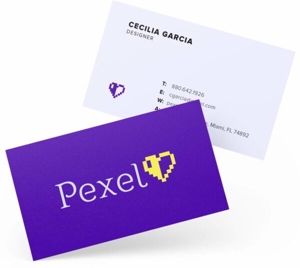 Pexel business cards with custom logo