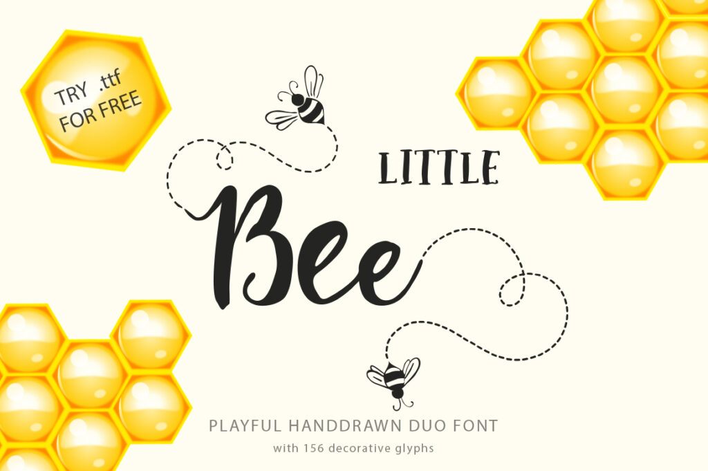 Little bee brush font 2021