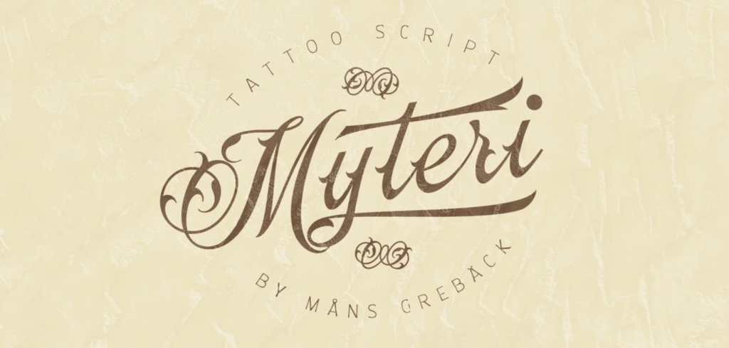 Mysteri cursive logo font