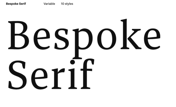 bespoke serif font