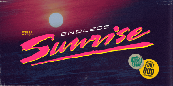 endless sunrise retro font