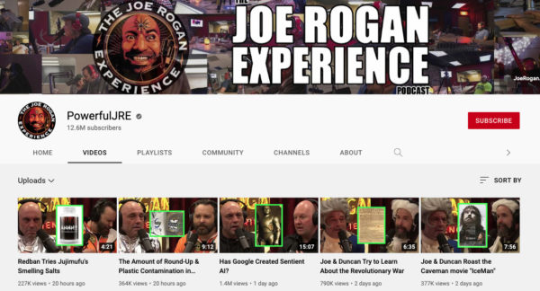 joe rogan youtube branding