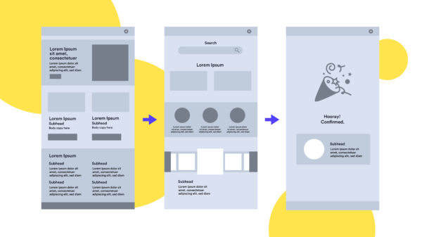 BW Website Design Wireframe Examples Of Web And Mobile Wireframe Sketches  Printable Stock Photo  Adobe Stock