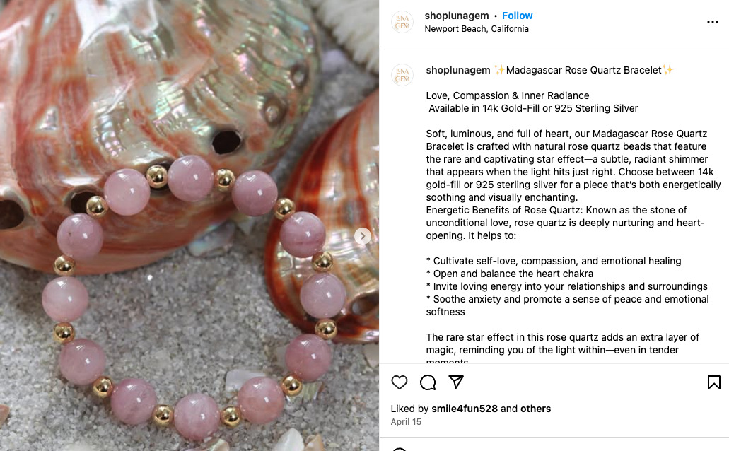 luna gem crystal jewelry example