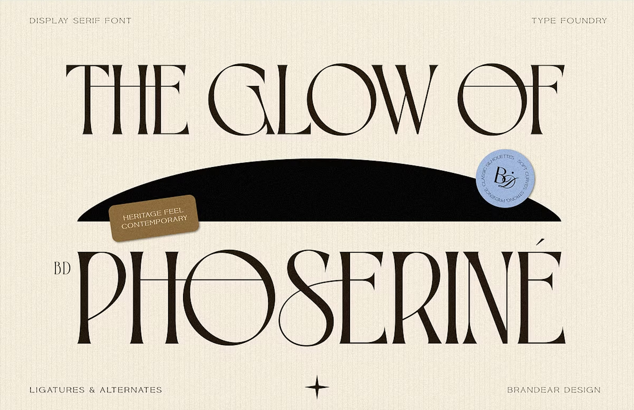 phoserine serif font with ligatures font style