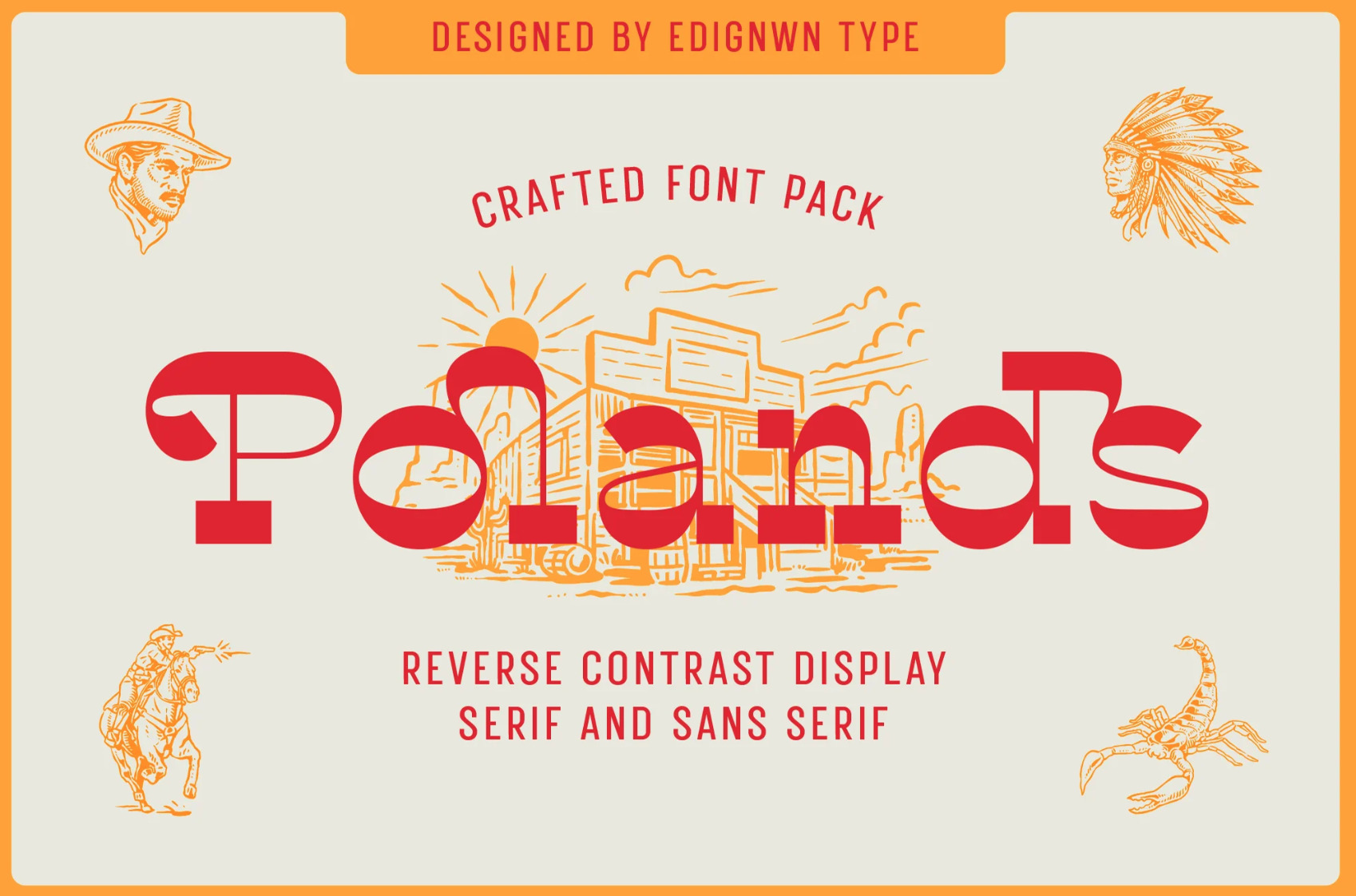 Polands display western font example
