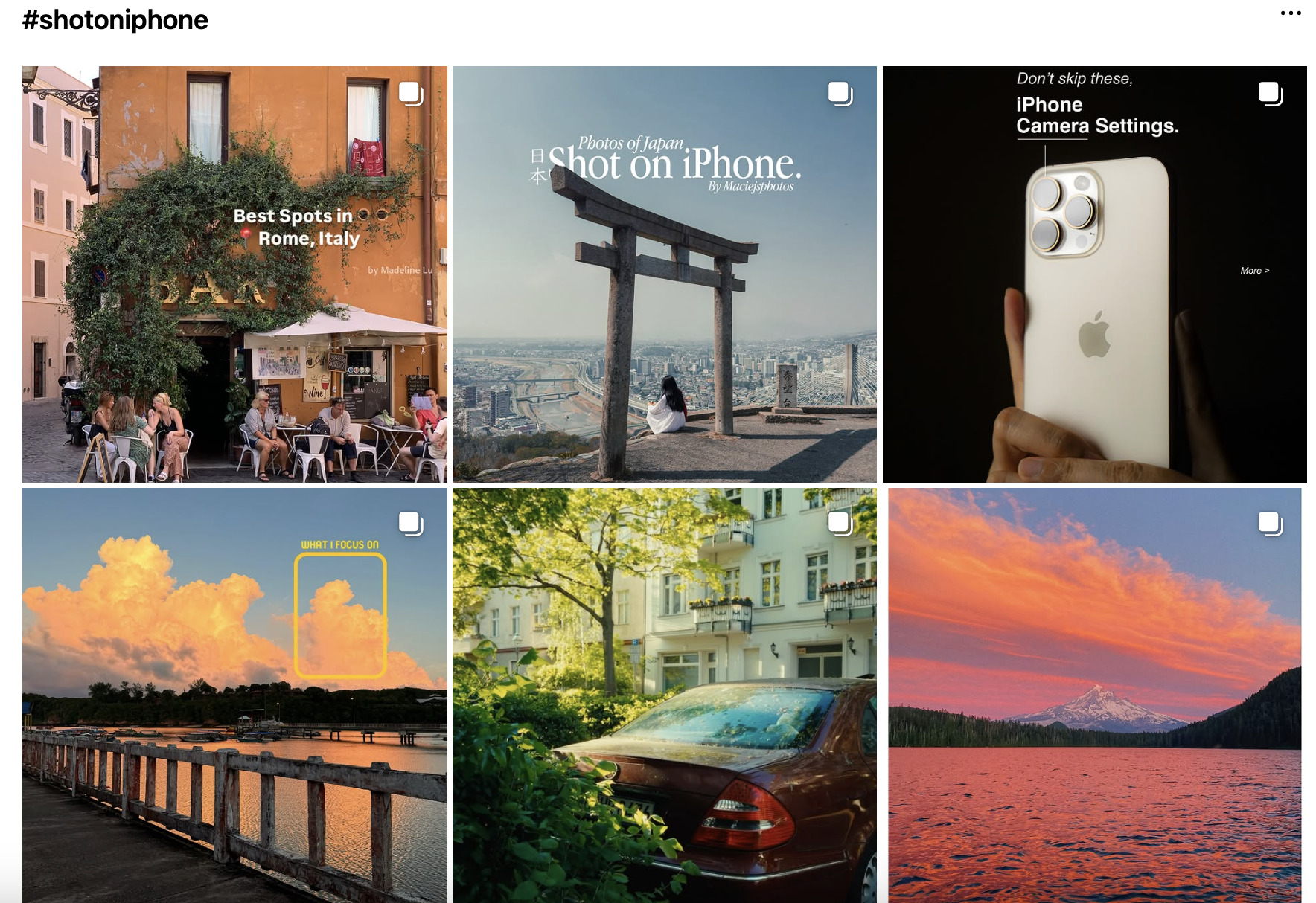 ShotOniPhone instagram social media branding for small business
