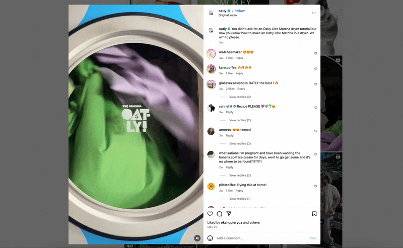 oatly instagram strategy voie and tone example