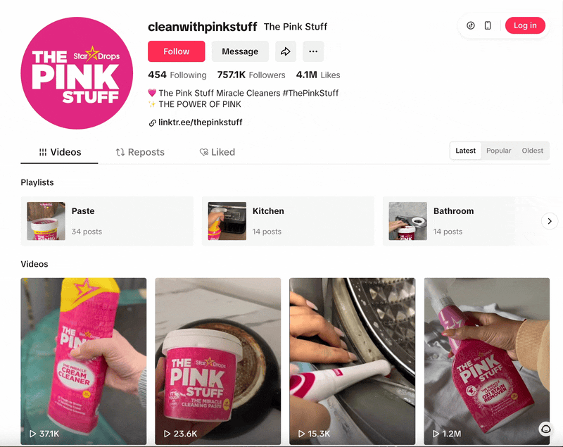 pink stuff tiktok social media success