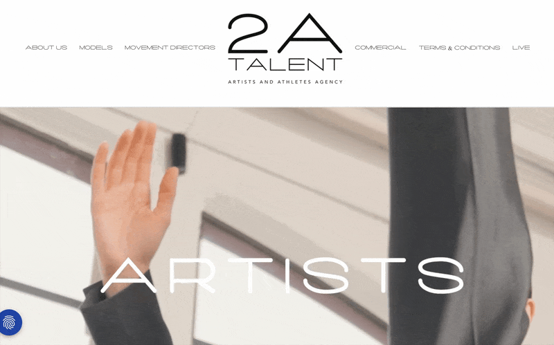 2A talent agency looka website builder example